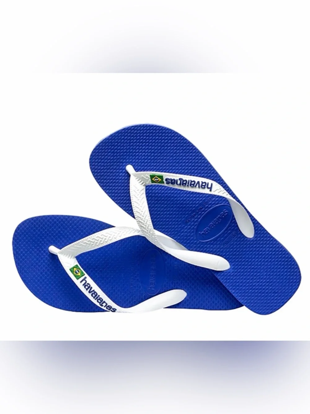 🩴 Havaianas Brasil Logo Marine Blue Flip Flops Men’s 9/10 NWT - Picture 3 of 7
